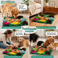 Tapis de Sniffing Luxe Moderne pour Chien, Forme Fleur, en Polaire, Jouet Interactif Puzzle, Distributeur Lent, Entraînement Olfactif et d'Enrichissement
