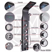 Ensemble de panneaux thermostatiques muraux à DEL pour système de douche à affichage numérique en acier inoxydable multifonctionnels