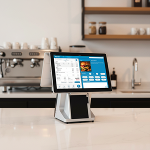 Terminal de point de vente à écran plat de qualité supérieure pour café et <span class=keywords><strong>magasin</strong></span>, machine de facturation à double écran de 15,6 pouces, fourni par l'usine - Product Image 4