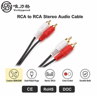 Câble audio stéréo en Y 3,5 mm mâle vers 2 RCA mâle, gaine en PVC, blindage combiné pour MP3, ordinateur, haut-parleur, amplificateur