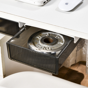 Caja de almacenamiento de cajón de plástico transparente de Color personalizable KIMIN, unidad autoadhesiva duradera debajo de la <span class=keywords><strong>Mesa</strong></span> para cocina y uso de alimentos - Product Image 4