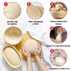 Bannetones de Ratán para Molde, Cestas de Fermentación, Cubiertas de Tela para Pan, Juego Completo - Product Image 6