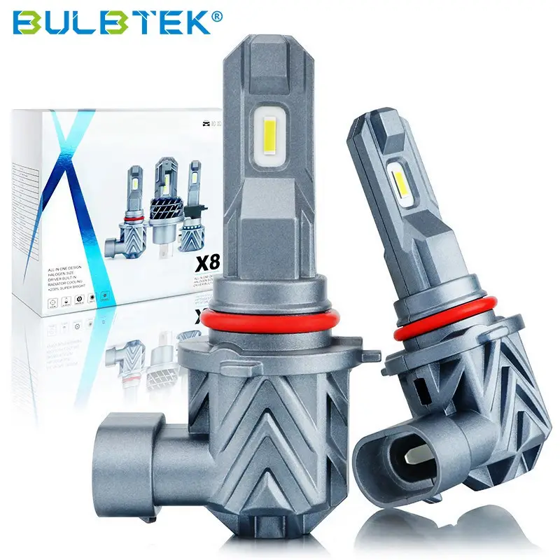 BULBTEK X8 9006 csp headlight hb4 led bulb 6000k luces auto lighting systems 12v hb4 9005 9006 h11 super bright led headlight