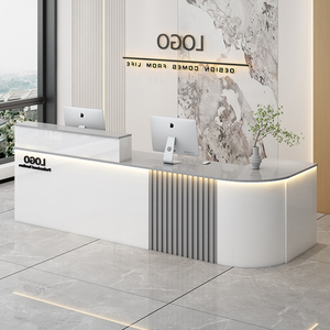 Custom Bar Counter Cash Register <strong>Desk</strong> <strong>Compact</strong> Store Counter Curved <strong>Corner</strong> Table Minimalist Modern Reception Company Front <strong>Desk</strong> - Product Image 3