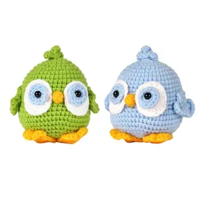 हस्तनिर्मित crochet किट diy ऊन गेंद प्यारा पक्षी गहने पशु diy crochet किट