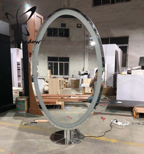 Salon Thiết Bị Tóc Thiết Kế Độc Đáo Salon Gương Trạm Mỹ Phẩm Vanity Bảng Salon Trang Điểm Gương Với LED - Product Image 3