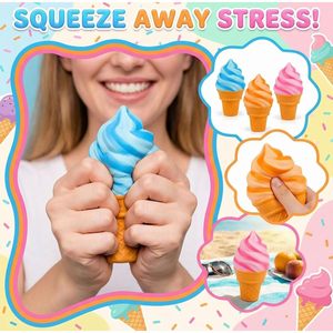 Jouet Squishy en forme de cornet de crème glacée, jouet sensoriel unisexe en TPE pour enfants de 3 ans et plus - Product Image 3