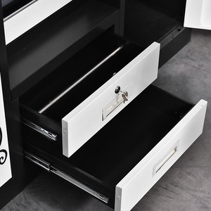 Muebles Guardarropa Metal <span class=keywords><strong>De</strong></span> Dormitorio 3 Puertas Y Espejo, Armario Con Cerradura Y Cajon Barra Para <span class=keywords><strong>Ropa</strong></span>,Gabinete <span class=keywords><strong>De</strong></span> Oficina - Product Image 5