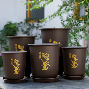 Pot en plastique simple à taille haute pour orchidées, roses, plantation et culture - Product Image 3