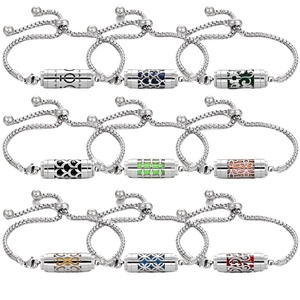 Difusor de aromaterapia ajustable de acero inoxidable con cadena y pulsera para mujeres y hombres - Product Image 6
