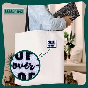 ป้ายปักลาย People Over Profit ขนาด 3 นิ้ว สำหรับรีดติดบนหมวก เสื้อผ้า กระเป๋าเป้ กางเกงยีนส์ - Product Image 3