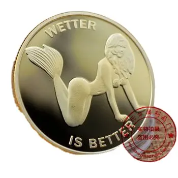 Wetter-moneda de desafío con cabeza de buena suerte, moneda chapada en oro de 24K, para buzos, monedas de unión