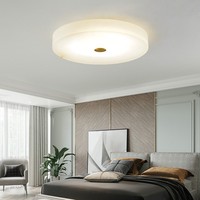 Araña elegante de luz de techo de piedra de mármol de alabastro blanco natural redondo para decoración de Hotel