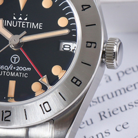 Montre Gmt Explore pour hommes, Design Vintage, automatique, 39mm, lunette en acier inoxydable, saphir lumineux, étanche, mouvement NH34 NH, modifier