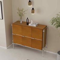 Aparador Minimalista de Gran Capacidad de Madera Contrachapada de Abedul Marino con Cajones Claros para Sala de Estar