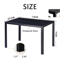 Offre spéciale, bon marché, table de salle à manger au design moderne avec dessus en verre et coussin en cuir, ensemble de chaises pour 6 personnes