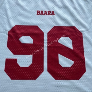 Camiseta de fútbol con sublimación personalizada MT1528, camiseta de malla de gran tamaño impresa para hombre, camiseta recortada cuadrada de fútbol, camiseta de fútbol en blanco - Product Image 4