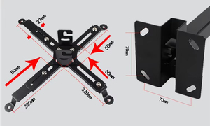 Proyector de color negro Montaje en techo Ajustable 43 a 65cm Soporte de techo para DLP <span class=keywords><strong>LCD</strong></span> LED Beamer Colgador de pared - Product Image 4