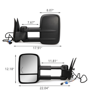 Espejo Retrovisor Lateral con Calefacción y ABS+Vidrio para Chevrolet Silverado 2003-2006 y GMC Sierra 2003-2006, Negro, 1 Año de Garantía - Product Image 3