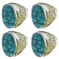 Bague en turquoise rose, bijoux, bague signet moderne en turquoise, petite bague en argent turquoise