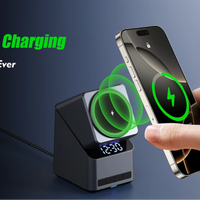 Station de charge sans fil 3 en 1, portable, pliable, chargeur sans fil magnétique 15W, support de téléphone portable, chargeur sans fil pliable