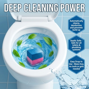 Pastiglie per WC a risciacquo automatico, detergente <span class=keywords><strong>blu</strong></span> per la vasca, deodorante a lunga durata, formula per pulizia profonda - Product Image 6