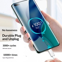 Câble de charge super rapide 66W 6A USB-A/Type-C pour téléphones mobiles avec transfert de données
