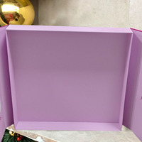 Boîte de calendrier de l'avent de luxe en papier recyclé rose gaufré avec tiroir à double porte, emballage cosmétique pour le compte à rebours de Noël