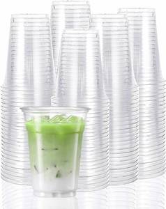Vasos de Plástico PET Transparente Desechables de 12-24 oz con Tapa de 98 mm, Ecológicos, Personalizados con Logotipo, al por Mayor, para Bebidas - Product Image 1
