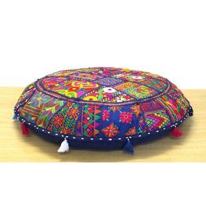 Almohada de algodón minimalista con borlas, estilo patchwork, para el suelo, en oferta, precio de mayoreo. - Product Image 3
