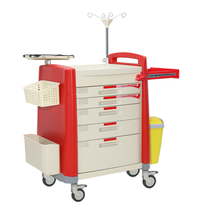 HOCHEY Tiroir médical en <span class=keywords><strong>plastique</strong></span> ABS <span class=keywords><strong>Colonne</strong></span> en alliage d'aluminium Chariot d'urgence Flotteur - Product Image 1