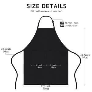 Tạp dề unisex in logo tùy chỉnh, có 2 túi, dùng cho nấu ăn, quảng cáo nhà bếp, có thể điều chỉnh, chống thấm nước, kích thước lớn, dây buộc dài - Product Image 4