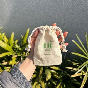 Customizable Canvas Fabric Gift Packaging Pouch Small Cotton Bag With <b>Draw</b> Strings - Product Image 6