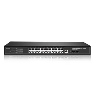 Preço de fábrica l2 gerido 24 porto poe gigabit switch com 2 porta de fibra sfp