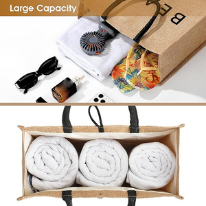 <span class=keywords><strong>Borsa</strong></span> Grande <span class=keywords><strong>da</strong></span> Spiaggia in <span class=keywords><strong>Juta</strong></span> Impermeabile Ecologica Riutilizzabile per Picnic, Shopping, Viaggi e Regali - Product Image 3