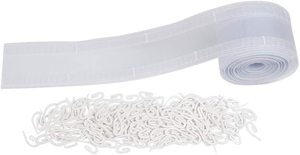 Ruban de <span class=keywords><strong>rideau</strong></span> à plis transparents et crochets en plastique <span class=keywords><strong>pour</strong></span> suspendre les rideaux - Product Image 2