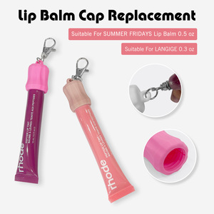 Tapa de Silicona Ecológica para Brillo Labial, Soporte para Bálsamo Labial con Llavero, Accesorio de Maquillaje Portátil Antipérdida para Bálsamo Labial - Product Image 6