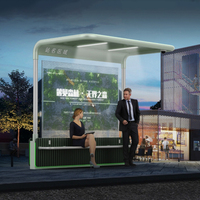 Borne d'attente pour bus homologuée CE avec chaise d'attente et panneau lumineux urbain