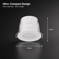 Capteur de présence Mini ToF (KNX) avec portée de 0,4 m, alimentation CC 21-30 V, indice de protection IP20, intelligent pour lampe de miroir