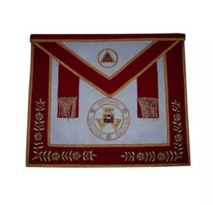 MASONIC Royal Arch Tablier en cuir brodé à la main PHP Maçonnique Regalia avec badge à coudre et fonction magnétique - Product Image 5
