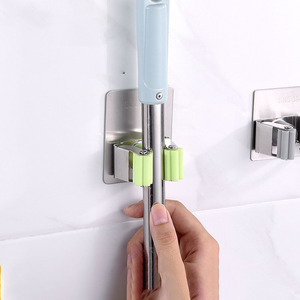 Support de balai et de serpillière mural sans perçage en acier inoxydable 304 pour cuisine et salle de bain, <span class=keywords><strong>rangement</strong></span> domestique - Product Image 6