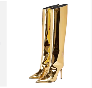Lange Stiefel Winters chuhe <span class=keywords><strong>Metall</strong></span> Damen High Heels Overknee High Boots - Product Image 2