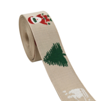 Ruban jacquard flocon de neige pour sapin de Noël, 2 pouces, 100 % polyester, épaisseur 1,8 mm, robuste, de qualité supérieure, pour emballages cadeaux et colliers pour animaux de compagnie