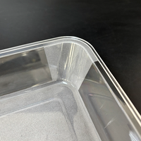 Plateau en plastique transparent en PET de qualité alimentaire, rectangulaire, pour plats froids et plats mijotés, à utiliser dans les hôtels, les restaurants et la restauration