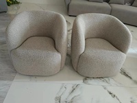 Fauteuil d'appoint en velours et canapé en tissu bouclé, design nordique moderne, pour projets hôteliers de luxe