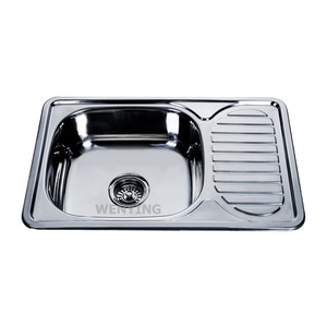 Évier de cuisine moderne en acier inoxydable à cuve unique <span class=keywords><strong>660</strong></span>*420MM Finition satinée/E-Planting/Décor poli Personnalisable avec robinet - Product Image 1