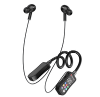 Écouteurs Sportifs Sans Fil V5.4 Super Stéréo avec Écran Couleur, Casque de Jeu à Bande de Cou Magnétique, Affichage Numérique de la Batterie JL, Prise en Charge de la Carte TF