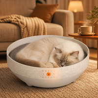 Lit pour chat intelligent USMILEPET, chauffant et rafraîchissant, design ouvert, température réglable, capteur infrarouge, musique naturelle, contrôle par application