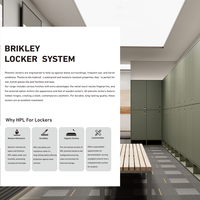 Armario con Casilleros HPL para Oficina en Casa Brikley, Casilleros para Vestuario, Bancos, Estructura Resistente al Agua y Desmontable, Garantía de 5 Años