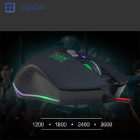 Souris filaire USB pour joueurs, souris d'ordinateur filaire avec éclairage, vente en gros, 1200/1600/2400/3200 DPI